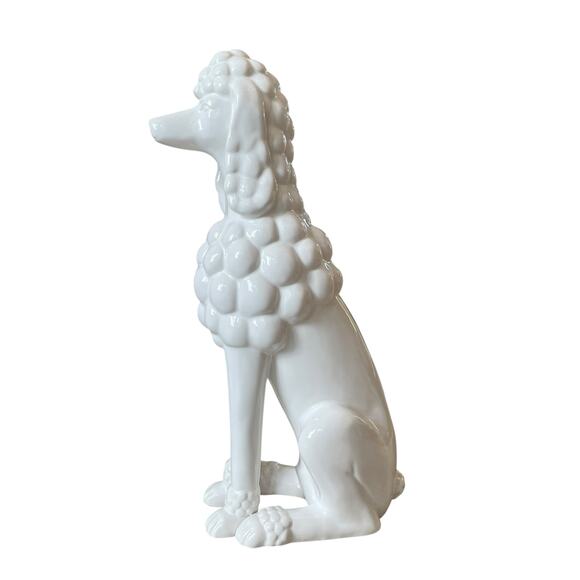 Fancy French Poodle Figurine Statue Large 17in White Ceramic Luxury Decor NEW - Picture 4 of 15
